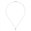 Gabriel & Co. Fashion 14K White Gold Diamond Pave Crescent Pendant Necklace