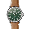 The Runwell Watch with Green Face and Largo Tan Leather Strap