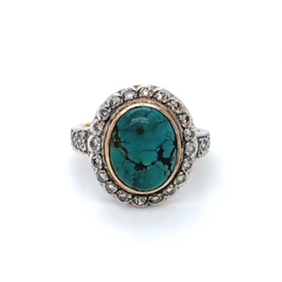 Estate Turquoise and Diamond Ring