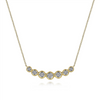 Gabriel & Co. Fashion 14K Yellow Gold Curved Diamond Bar Necklace