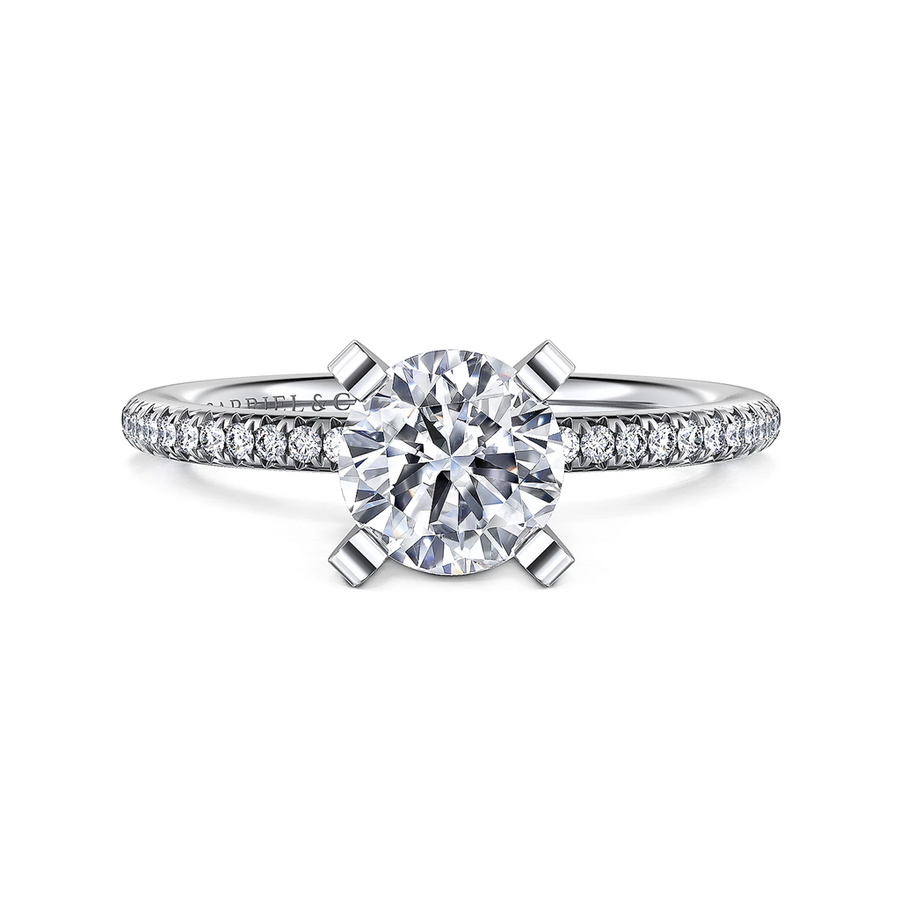Gabriel & Co. Emberlynn - 14K White Gold Round Diamond Engagement Ring