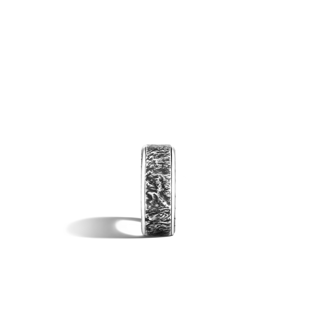 John Hardy Classic Chain Reclaimed Reticulated Silver 10mm Band Ring