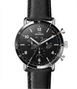 The Canfield Sport Watch with Black Face and Black Leather Strap
