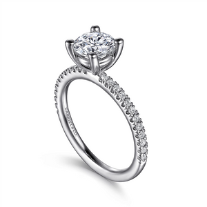 Gabriel & Co. Evelyn - 14K White Gold Round Diamond Engagement Ring Mounting
