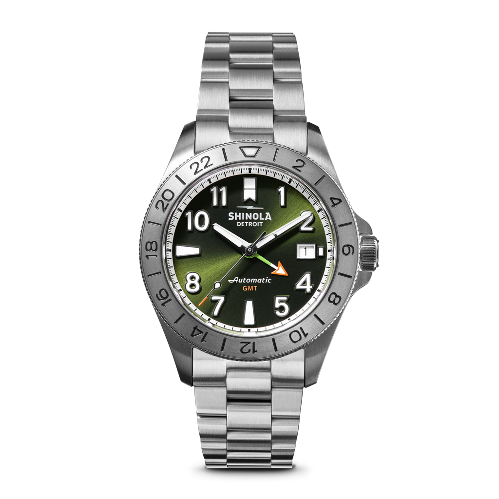 The Monster GMT Automatic Watch with Dark Olive Green Face and