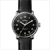 The Canfield Model Watch with Black Face and Black Leather Strap