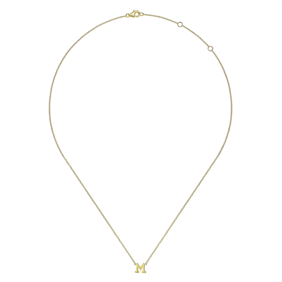 Gabriel & Co. Fashion 14K Yellow Gold M Initial Necklace