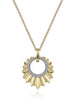 Gabriel & Co. Fashion Diamond Cut - 14K Yellow Gold 17 5 inch Diamond Necklace With Diamond Cut Texture In Leaf Shape
