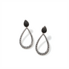 John Hardy Classic Chain Silver Pear Drop Earrings with Treated Black Sapphire and Black Spinel