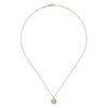 Gabriel & Co. Fashion 14K Yellow Gold Bujukan Medallion Necklace with Starburst Diamond Center