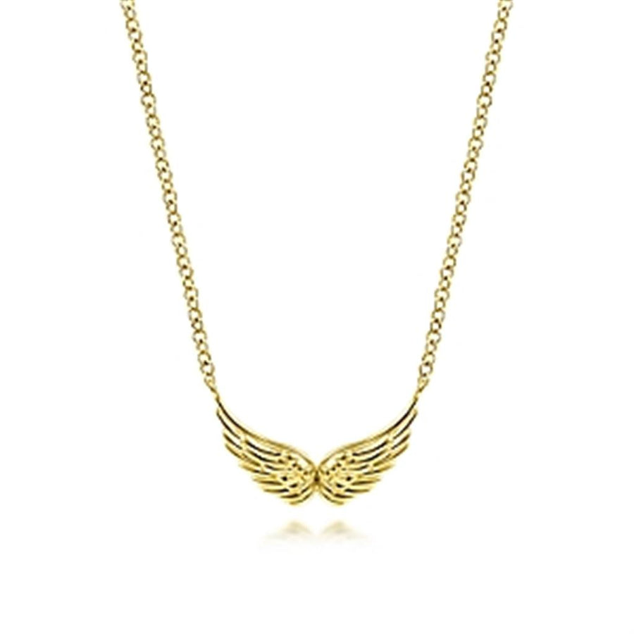 Gabriel & Co. Fashion 14K Yellow Gold Angel Wings Necklace