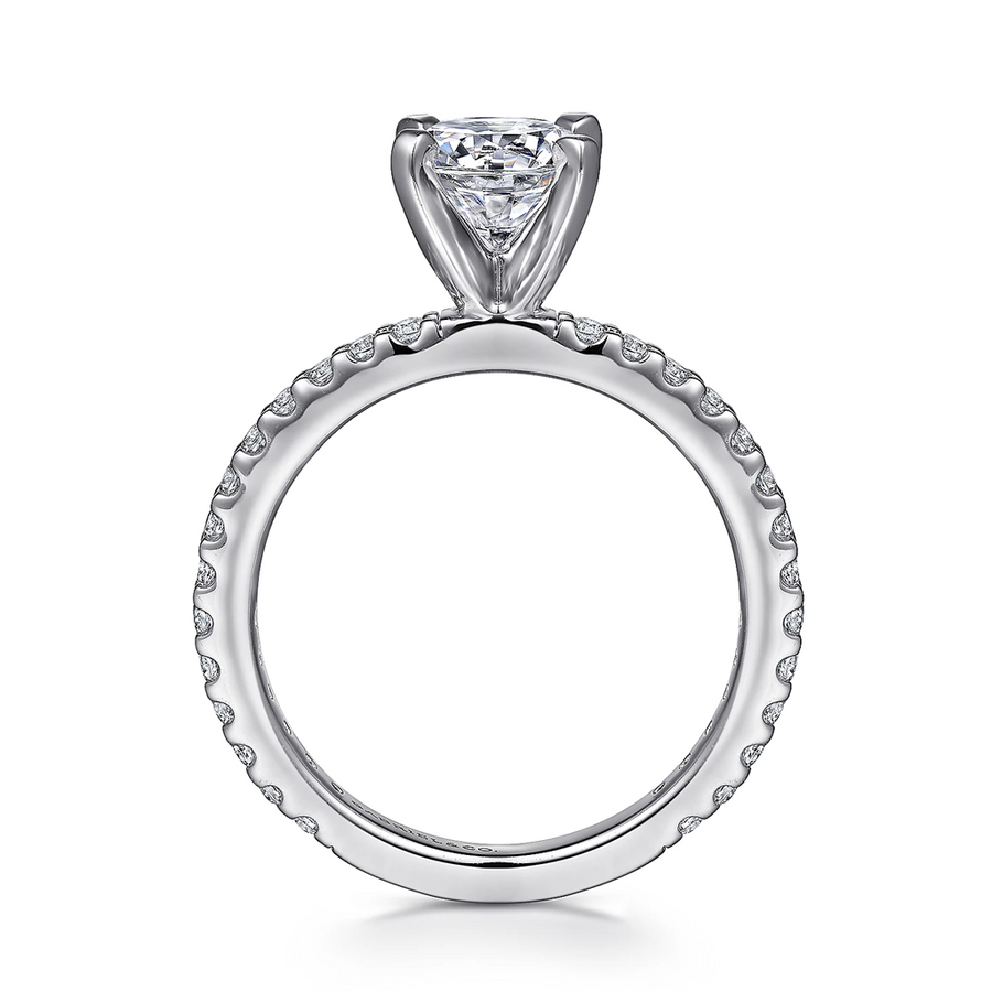 Gabriel & Co. Logan - 14K White Gold Round Diamond Engagement Ring Mounting