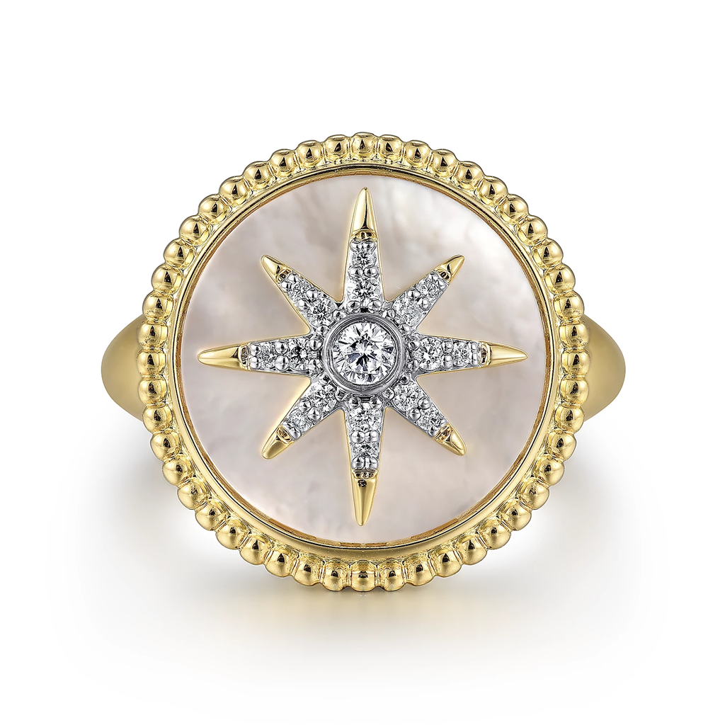 Rose Des Vents Ring Yellow Gold, Diamond and Mother-of-Pearl, DIOR