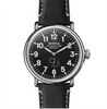 The Runwell Watch with Black Face and Black Leather Strap