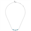 Gabriel & Co. Silver 17 5 inch 925 Sterling Silver Swiss Blue Topaz  Bujukan Bar Necklace