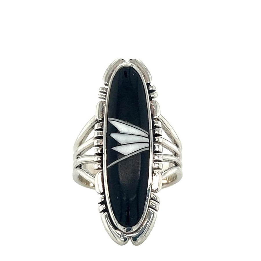 Silver Vintage Elongated Oval Ring