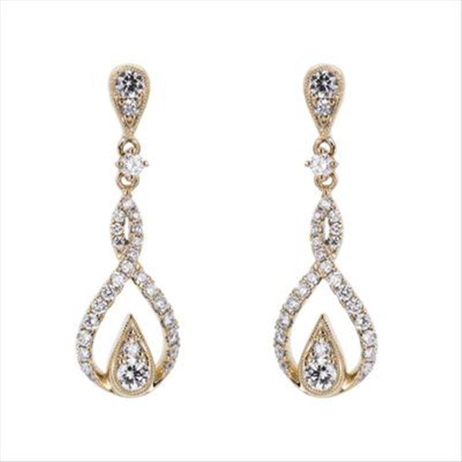 Nelson Pear Shaped Diamond Twist Drop Earrings