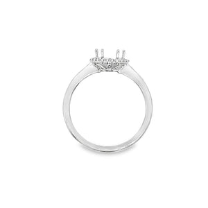 Lady's White 18 Karat Hexigonal Halo Ring