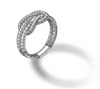 Sterling Silver Love Knot Pave Ring John Hardy = 0.48tw Round Diamonds