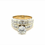 Estate Round & Princess Diamond Wedding Set