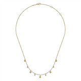 Gabriel & Co. Fashion 14K Yellow Gold Station Droplet Necklace