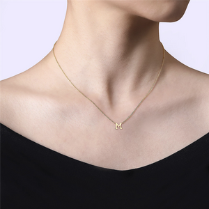 Gabriel & Co. Fashion 14K Yellow Gold M Initial Necklace