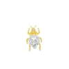 Two-Tone 18 Karat Beetle Brooch Estate Jewelry 10=0.15tw Round Diamonds Gram Weight: 3.5