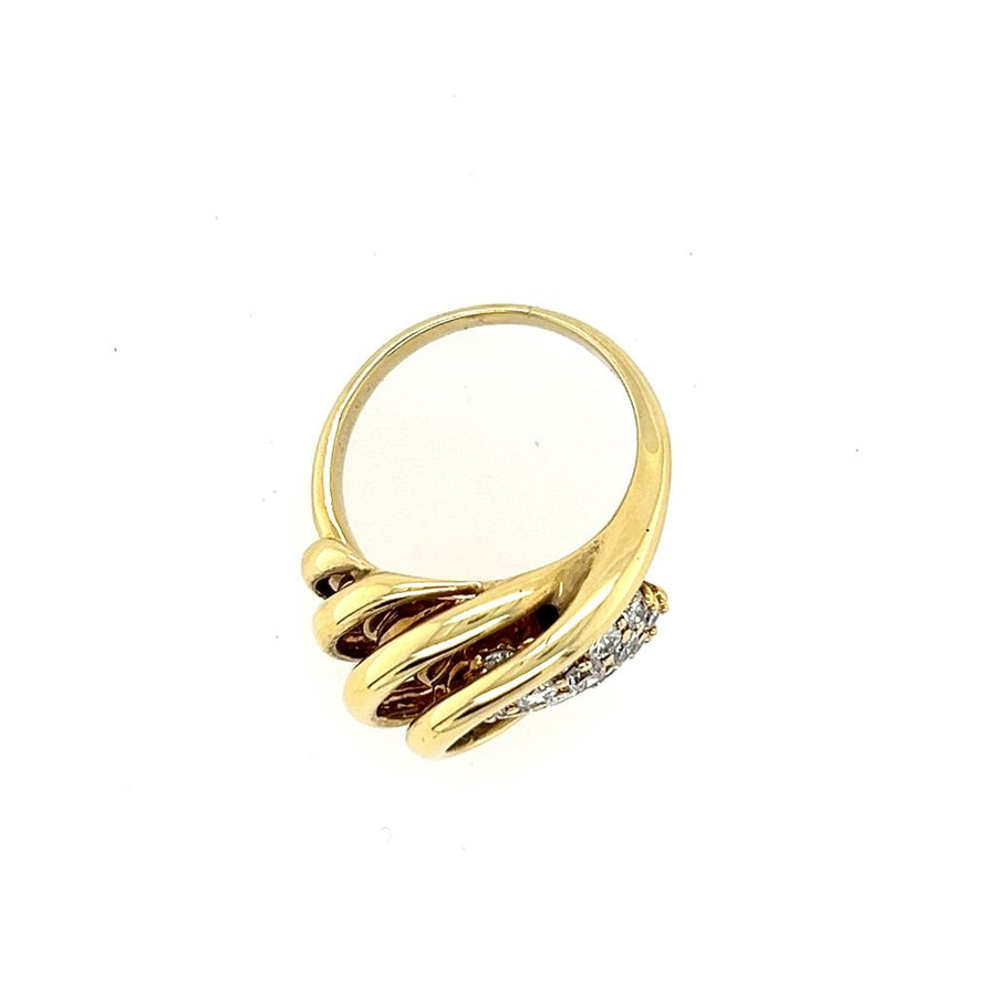 Yellow 14 Karat Diamond Swirl Fashion Ring