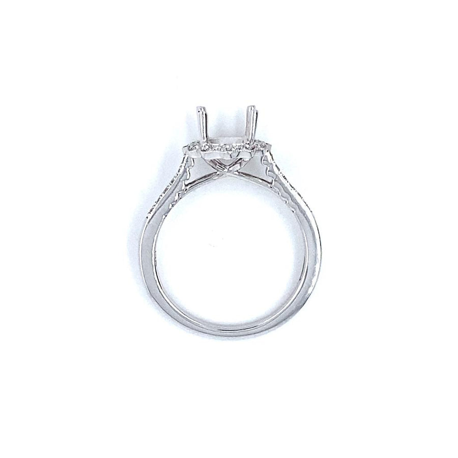 Coast Diamond Milgrain Vintage Scalloped Halo Ring Mounting