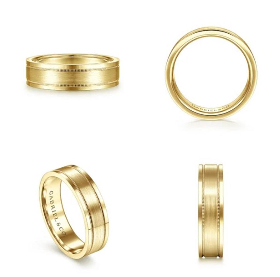 Gold Wedding Bands  -  Men'