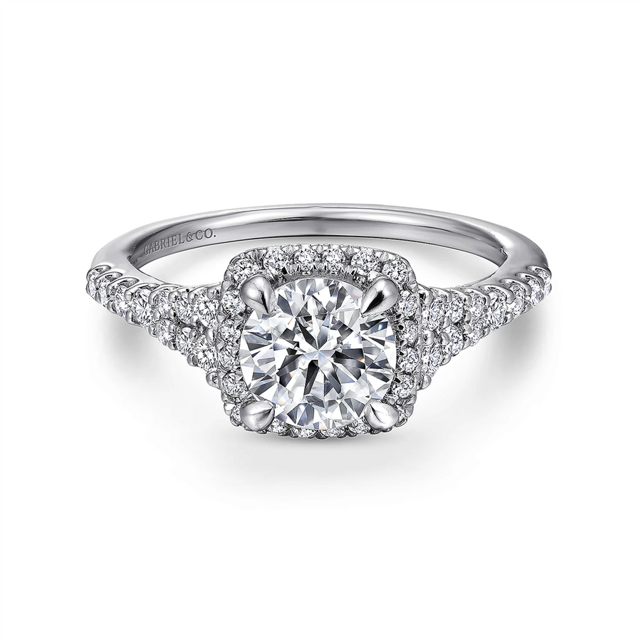 Gabriel & Co. Everleigh - Cushion Diamond Halo Engagement Ring Mounting