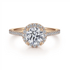 Gabriel & Co. Carly - 14K Rose Gold Round Halo Diamond Engagement Ring Mounting