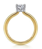 Two-Tone 14 Karat Hidden Halo Remount Size 6.5 16 = 0.09tw Round G/H S