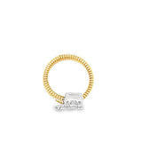 Lady's Yellow/White 14 Karat Polished/Textured Bypass Mosaic Fashion R