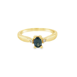 Estate Alexandrite and Diamond Three Stone Ring