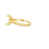 Lady's Yellow 18 Karat 10X8mm Cushion Cathedral Ring Size 6.5 With 2 =