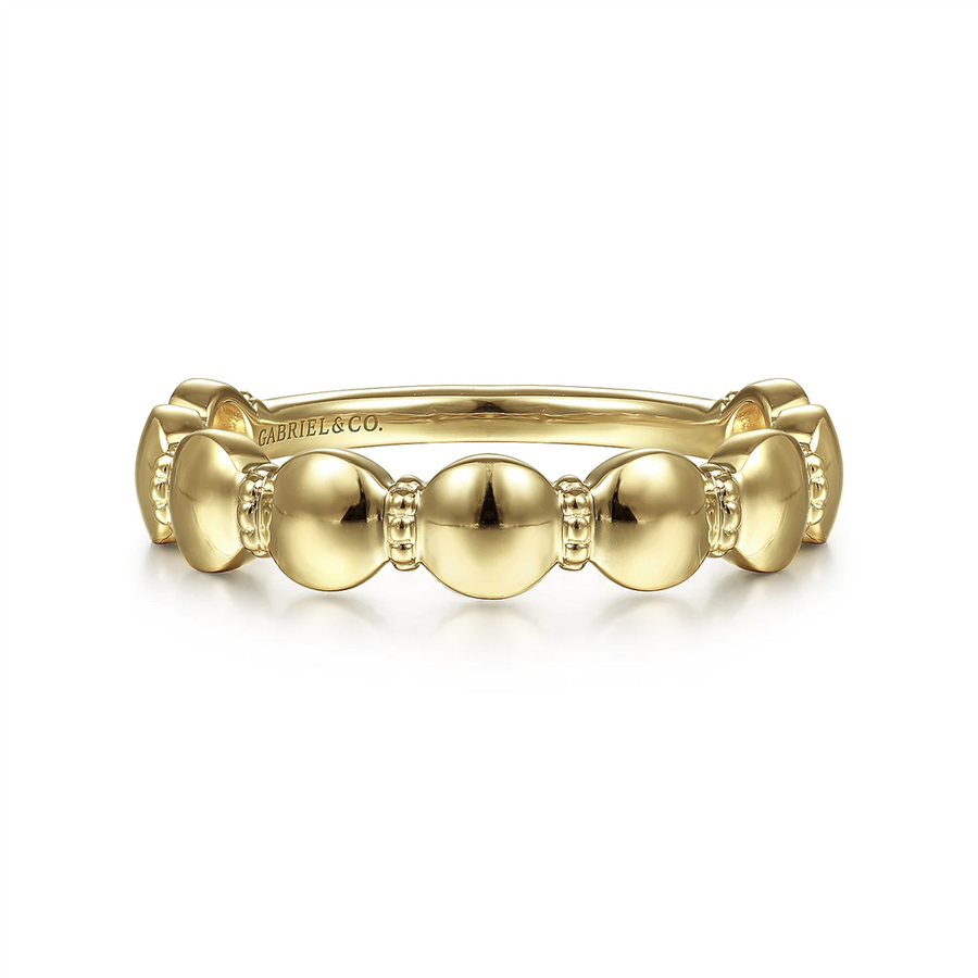 Gabriel & Co. Fashion 14K Yellow Gold Round Station Stackable Ring