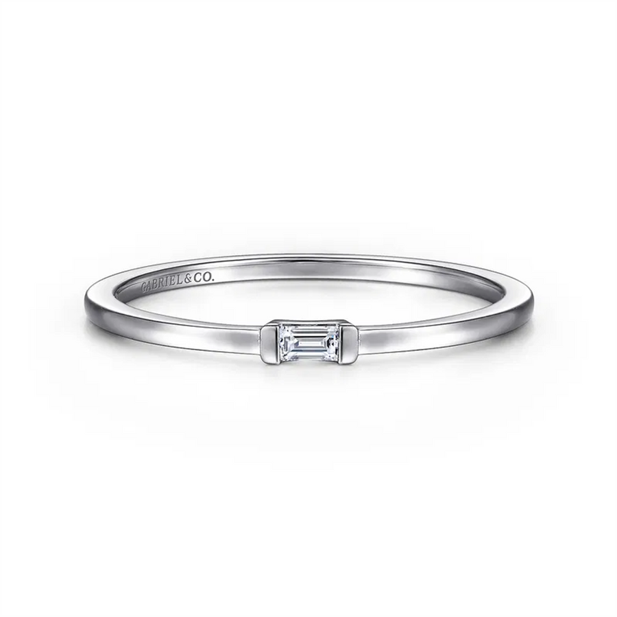 Lady's White 14 Karat Stackable Collection Fashion Ring Size 6.5 With