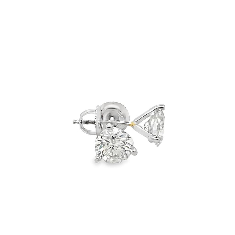 Estate Solitaire Diamond Stud Earrings