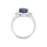 Platinum Black Opal & Diamond Ring Estate Jewelry Size 6.75 With One =