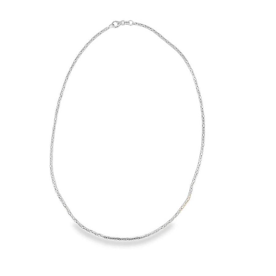 White 18 Karat 1.8mm Byzantine Chain