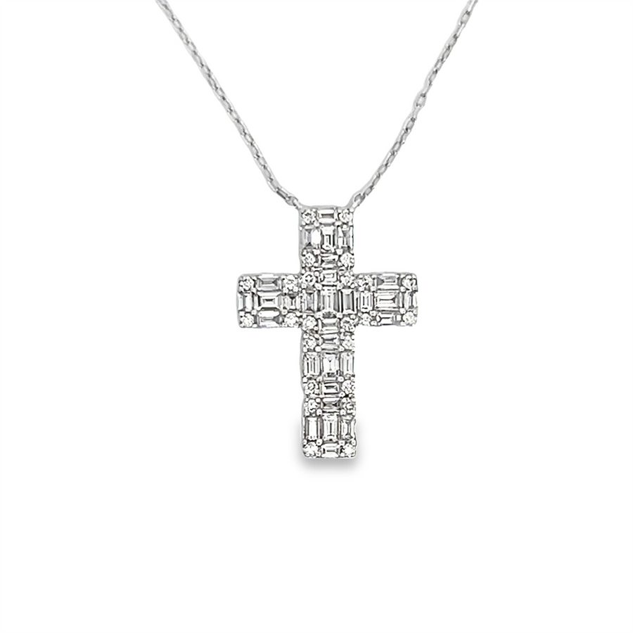 Estate Baguette Diamond Cross