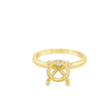 Lady's Yellow 18 Karat Hidden Halo Accented Ring Size 6.75 26 = 0.26tw