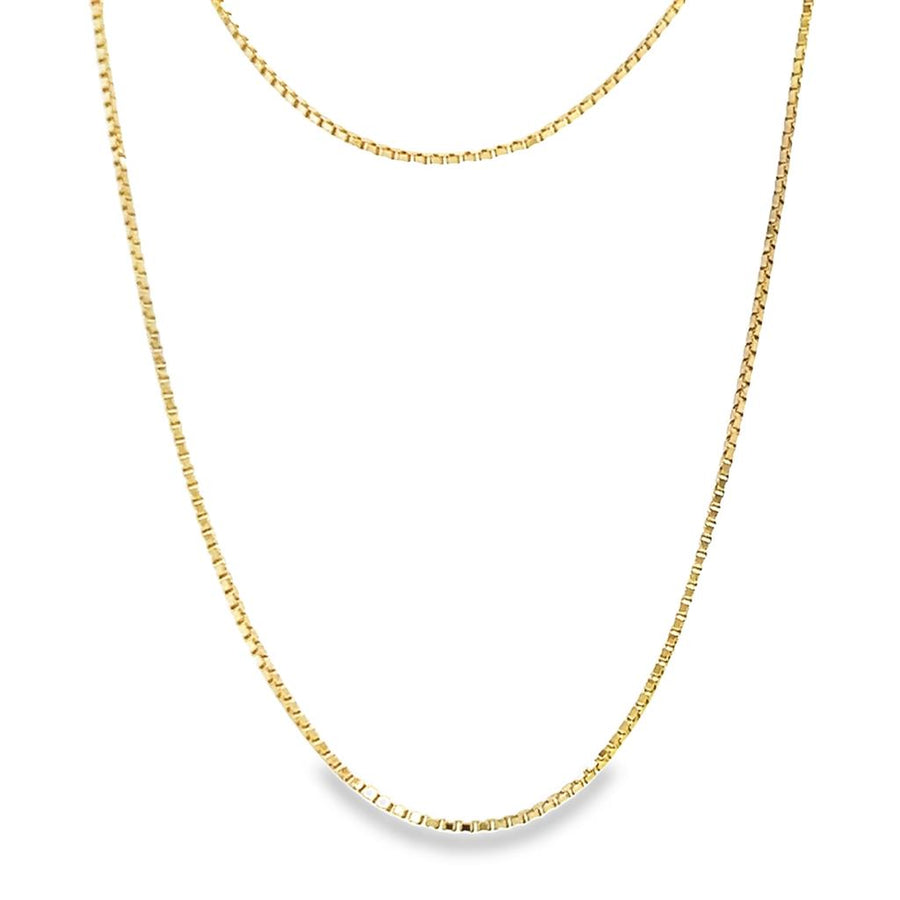 Yellow 14 Karat 0.7mm Box Chain