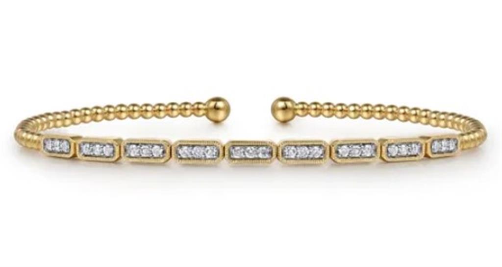 Lady's Yellow 14 Karat Hexagonal Bezel Bracelet Length 6.25 27 = 0.27t