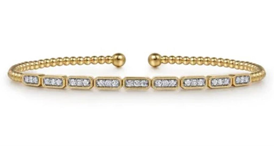 Lady's Yellow 14 Karat Hexagonal Bezel Bracelet Length 6.25 27 = 0.27t