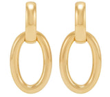 Lady's Yellow 14 Karat Oval Tube Door Knocker Earrings Designer: Armad
