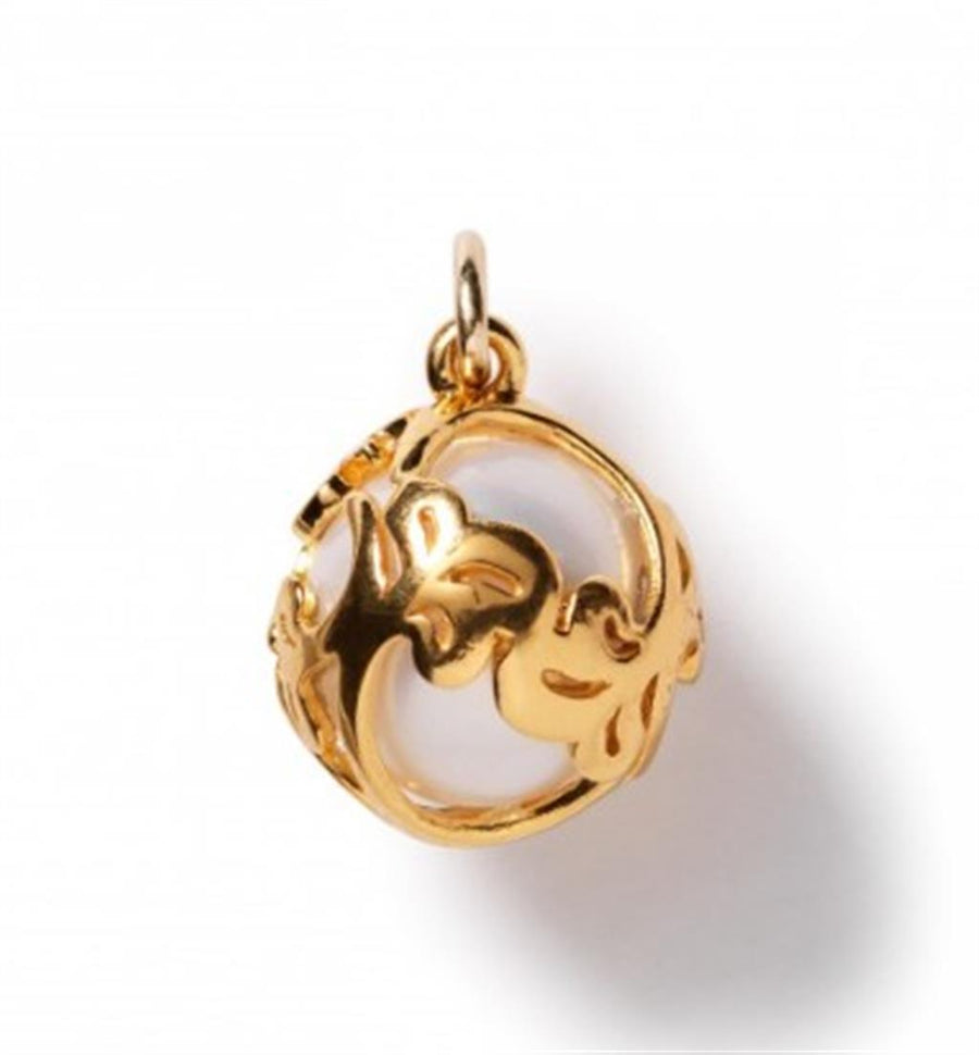 Southern Gates Yellow Caged Filigree Pearl Pendant