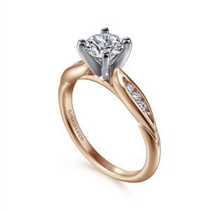 Gabriel & Co. Quinn - 14K White-Rose Gold Round Diamond Channel Set Engagement Ring Mounting