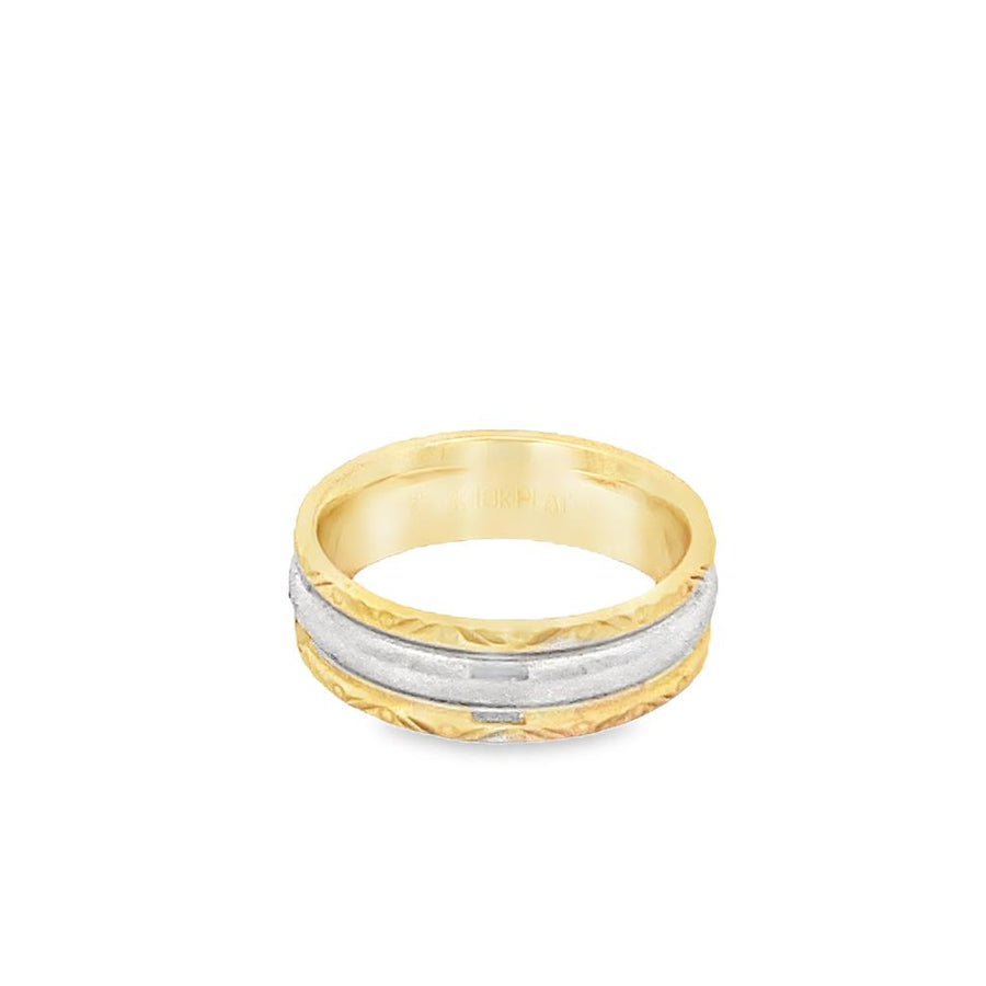 Two Tone 18k/Platinum Wedding Band